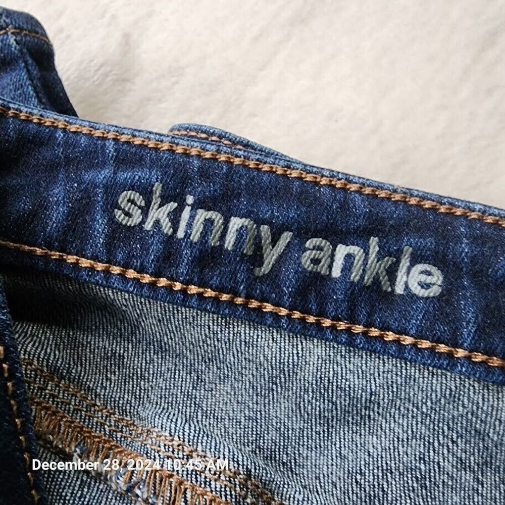 JCP Jeans Women 33/16 Blue Denim Skinny Ankle Stretch Mid Rise Dark Wash 5 Pocke - Picture 3 of 7